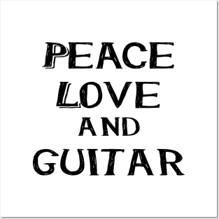 Peace love and guitar Posters and Art